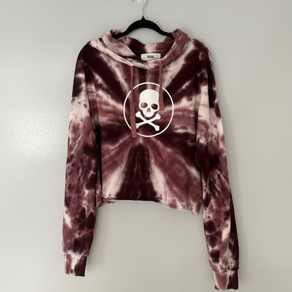 Soul Cycle Tie Dye Cropped Hoodie Workout Gym Training Running Cycling